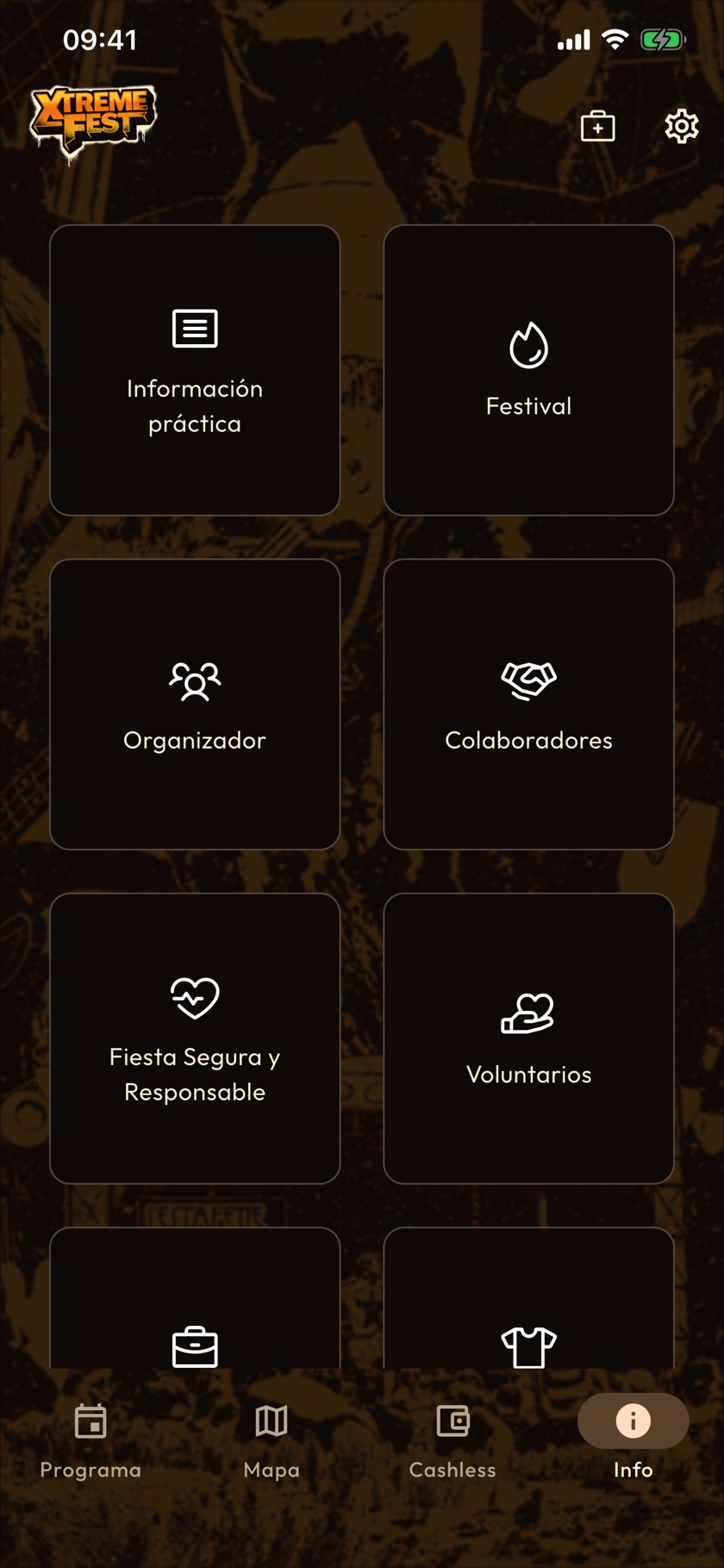Captura de la app: la información práctica